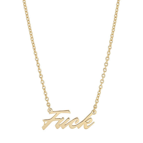 pin up girl F*** Script Necklace | Gold or Silver | Eklexic Jewelry