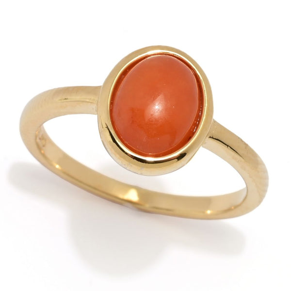 Pin Up Girl Far East Jewelry 14K Gold Plated Choice Of Shape & Color Jade Stack Ring