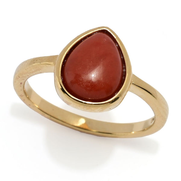 pin up girl Far East Jewelry 14K Gold Plated Choice of Shape & Color Jade Stack Ring