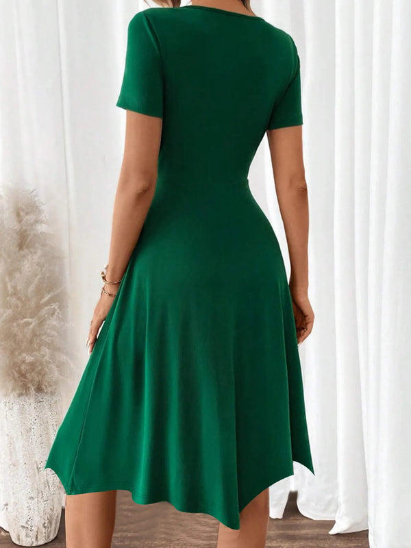 Pin Up Girl Fille Button Detail Short Sleeve Dress | Poundton