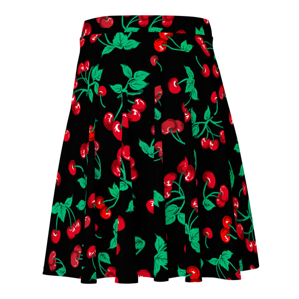 Pin Up Girl Frenchie Beach Coverup Swim Skater Skirt In Black Coffee Cherry Girl | Pinup Couture Swim