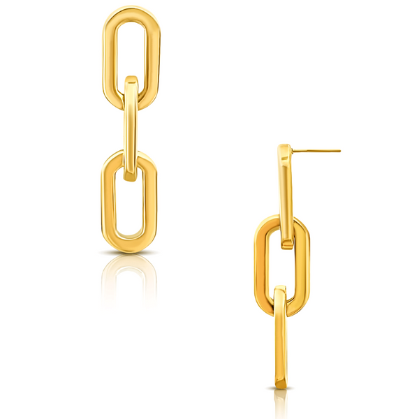 Pin Up Girl Gage Oversized Link Earring | Gold And Silver