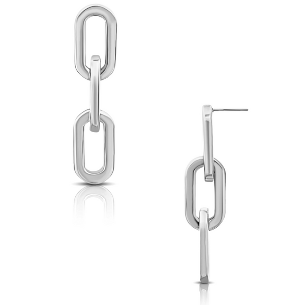 Pin Up Girl Gage Oversized Link Earring | Gold And Silver