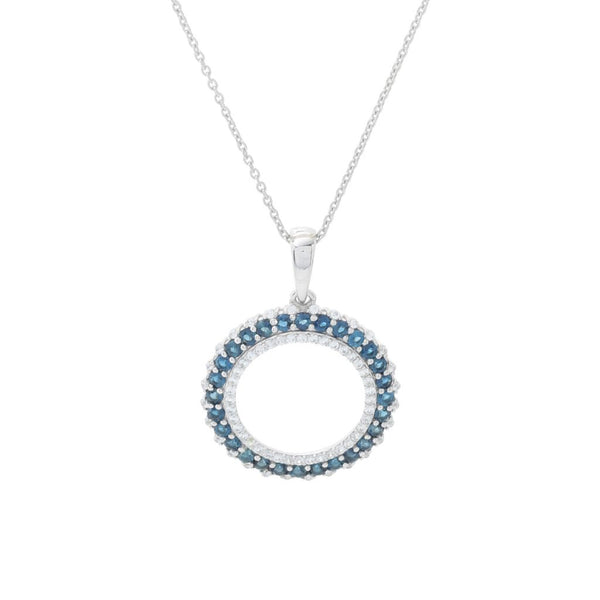 pin up girl Gem Treasures 1.94ctw Indicolite & Zircon Eternity Pendant w/ Chain