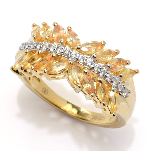 Pin Up Girl Gem Treasures 18K Vermeil Choice Of 1.90ctw Exotic Sapphire & Zircon Ring