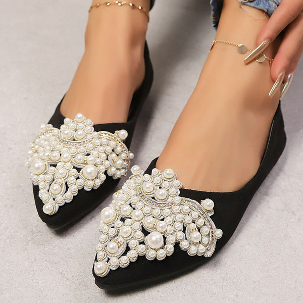 pin up girl Gilded Grace Pearl Flats | 2 Colors | Poundton