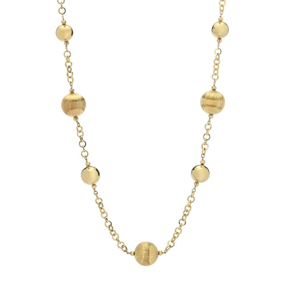 pin up girl Graziella 23K Gold Plated Electroform Bead Station 31" Necklace