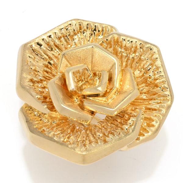 Pin Up Girl Graziella 23K Gold Plated Electroform Rose Ring
