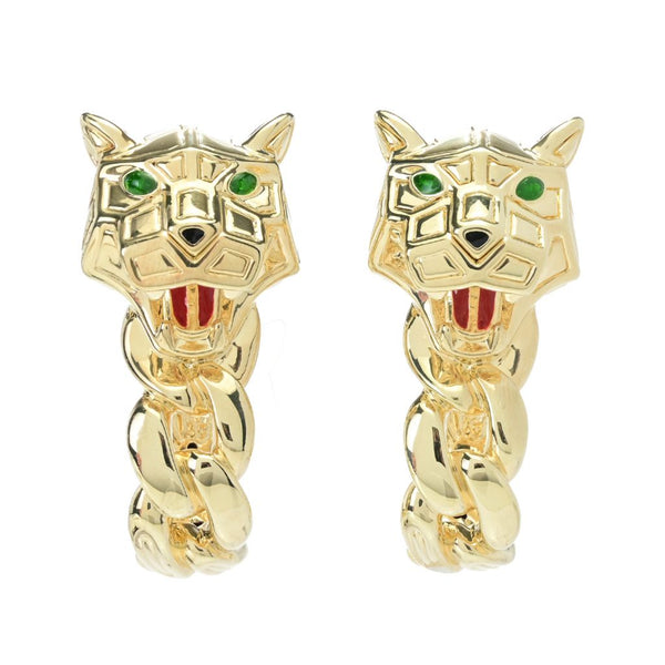 pin up girl Graziella 23K Gold Plated Electroform Simulated Diamond Panther Earrings