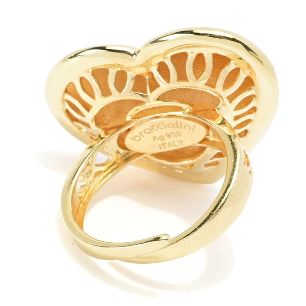 Pin Up Girl Graziella 23K Gold Plated Polished Heart Thin Band Ring