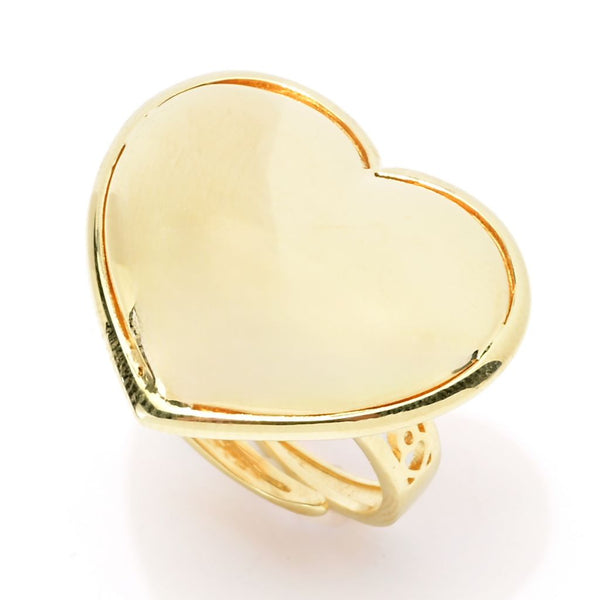 Pin Up Girl Graziella 23K Gold Plated Polished Heart Thin Band Ring