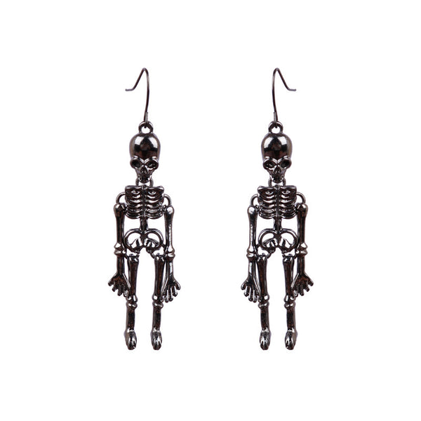 pin up girl Hanging Around The Afterlife Dangle Skeleton Earrings | 4 Colors | Poundton