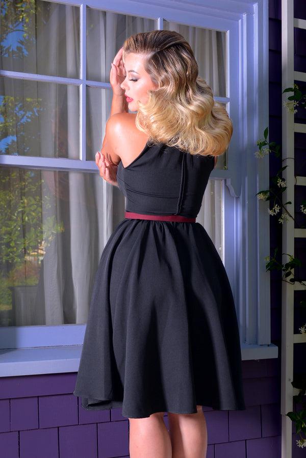 Pin Up Girl Harley Swing Dress In Black Twill | Pinup Couture
