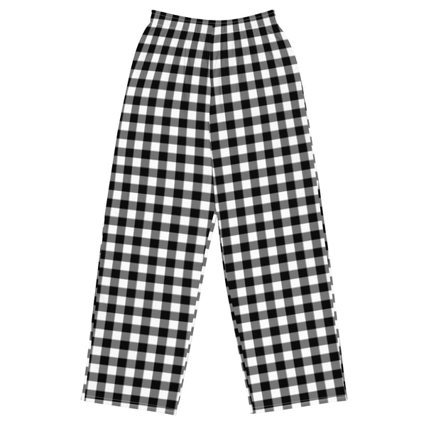 Pin Up Girl Hattie Badass Black Gingham Wide-Leg Lounge Pants | Pinup Couture Relaxed