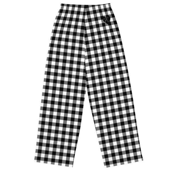 Pin Up Girl Hattie Badass Black Gingham Wide-Leg Lounge Pants | Pinup Couture Relaxed