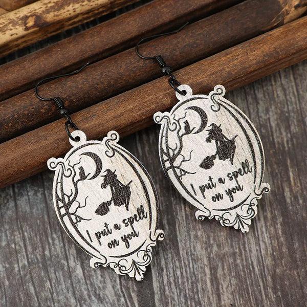Pin Up Girl I Put A Spell On You Witchy Dangle Earrings