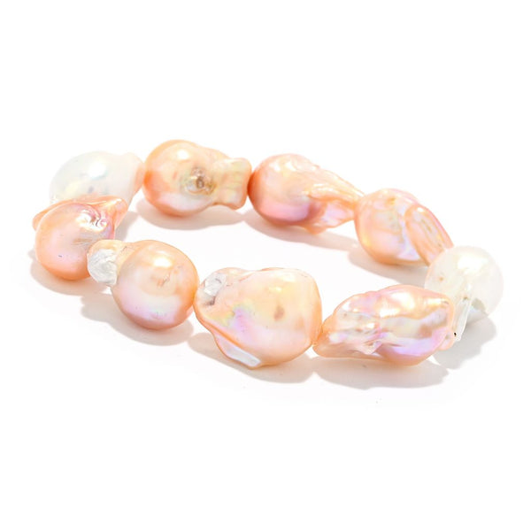Pin Up Girl Imperial Pearl 13-15mm Baroque Cultured Pearl 8" Stretch Bracelet