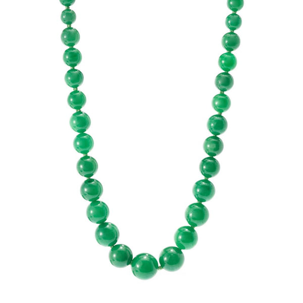 pin up girl Imperial Pearl Sterling Silver Dyed Green Jade Graduated Bead 20" Necklace