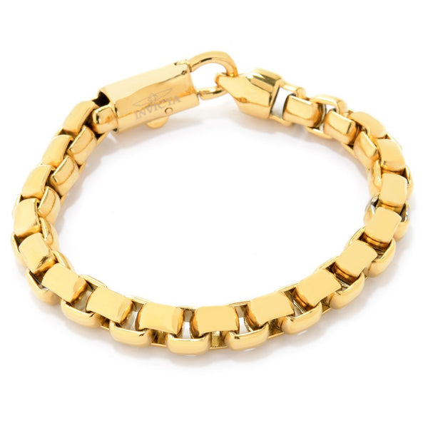 Pin Up Girl Invicta Jewelry Men's Stainless Steel Choice Of Size Box Chain Bracelet