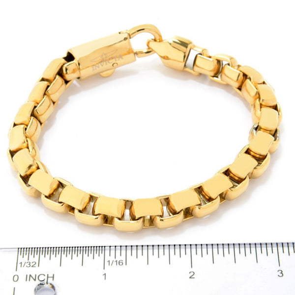 Pin Up Girl Invicta Jewelry Men's Stainless Steel Choice Of Size Box Chain Bracelet