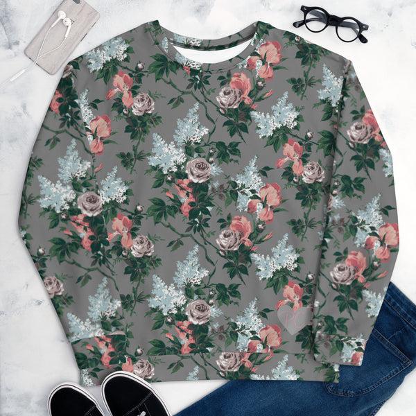 Pin Up Girl J'Adore Bella Roses Long-Sleeved Crewneck Sweatshirt | Pinup Couture Relaxed