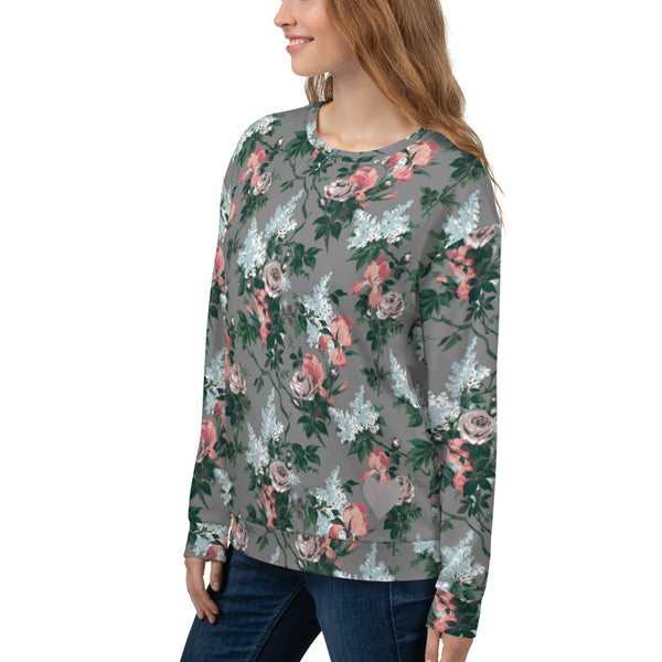 Pin Up Girl J'Adore Bella Roses Long-Sleeved Crewneck Sweatshirt | Pinup Couture Relaxed