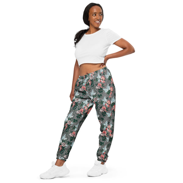 pin up girl J'Adore Grey Bella Roses Joggers | Pinup Couture Relaxed