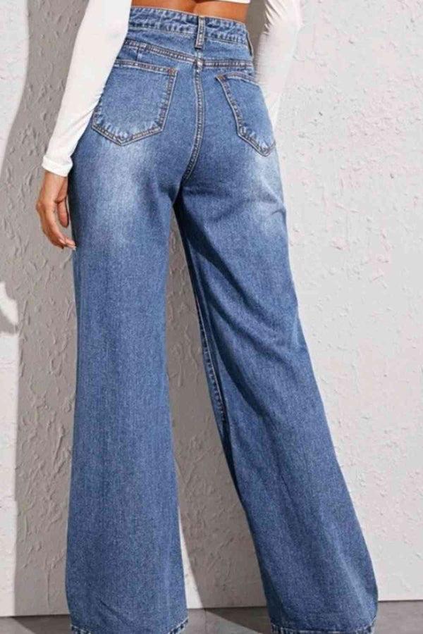 Pin Up Girl Jersey Girl 70's High Waist Wide Leg Denim Jeans