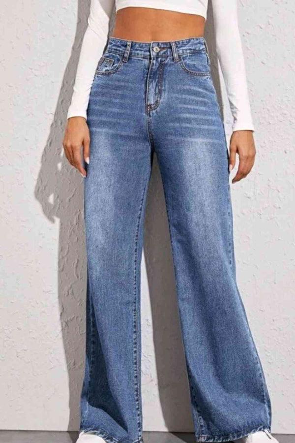 Pin Up Girl Jersey Girl 70's High Waist Wide Leg Denim Jeans
