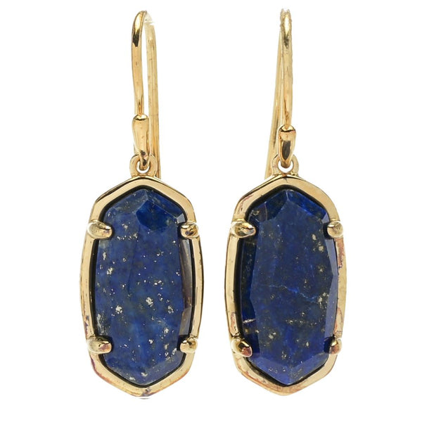 pin up girl Kendra Scott Gold-tone Polished "Lee" 13.9x7.7mm Lapis Earrings