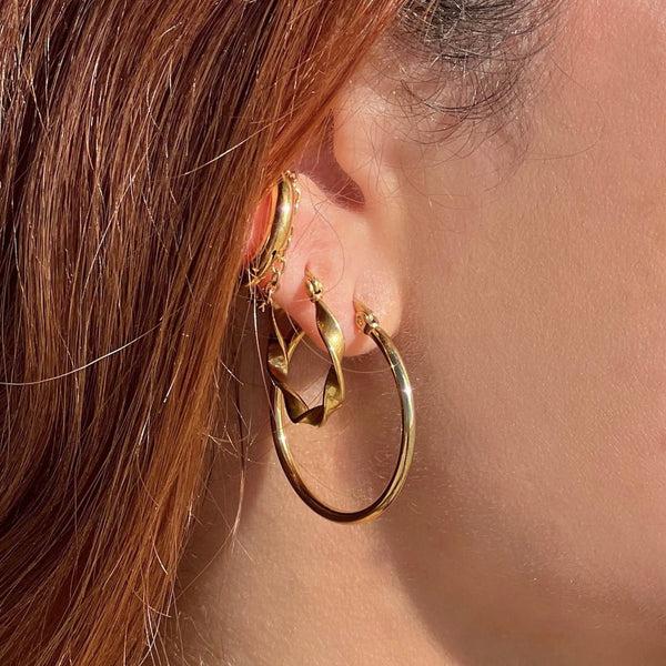 pin up girl Laurette Medium Hoop Earring | Gold and Silver