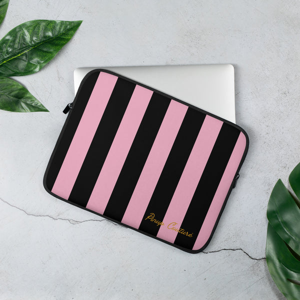 pin up girl Lindy Candy Cane Mark Stripe Computer Laptop Sleeve | Pinup Couture Relaxed