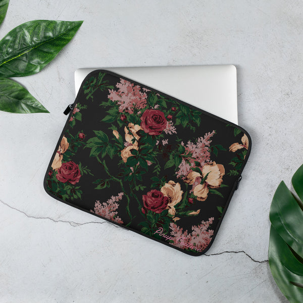 pin up girl Lindy Dark Bella Roses Laptop Computer Sleeve | Pinup Couture Relaxed