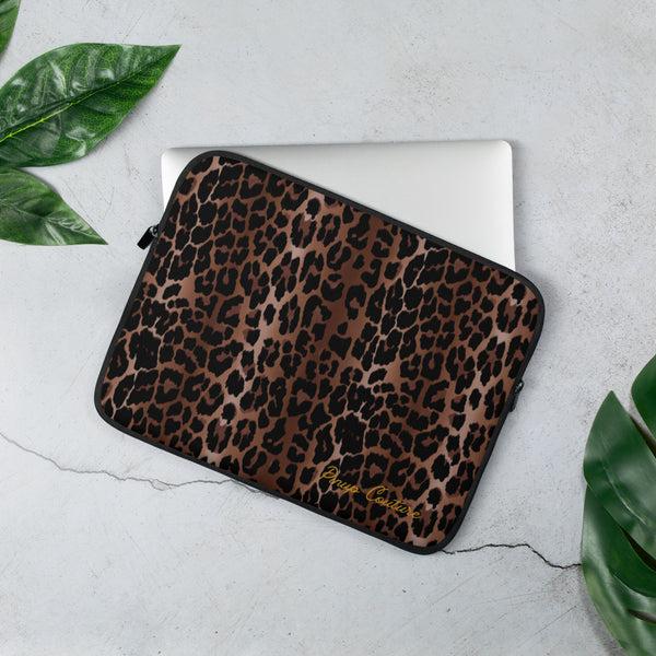 pin up girl Lindy OG Leopard Print Laptop Computer Sleeve Case | Pinup Couture Relaxed