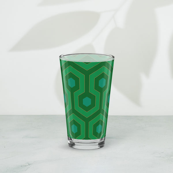 pin up girl Liza Green Hotel Hexagon 16 oz Pint Glass | Pinup Couture Home