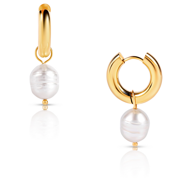 Pin Up Girl Melrose Mini Hoop Pearl Earring | Gold And Silver