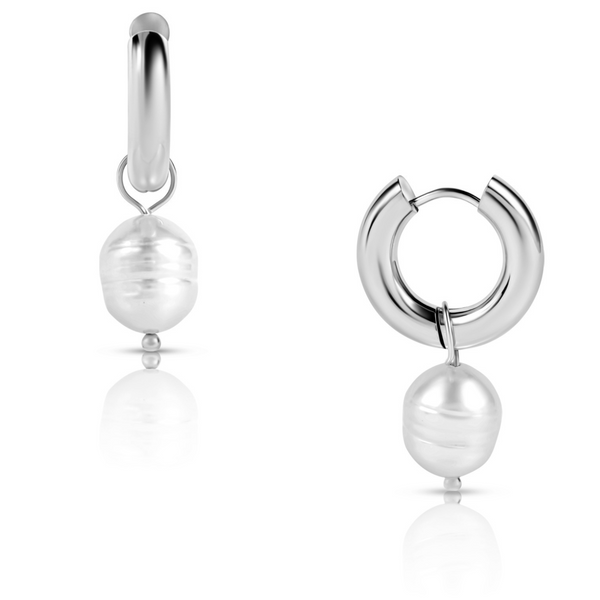 Pin Up Girl Melrose Mini Hoop Pearl Earring | Gold And Silver