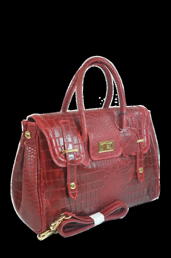 pin up girl Misty Genuine Double Buckle Genuine Leather Satchel Bag | Brangio Italy