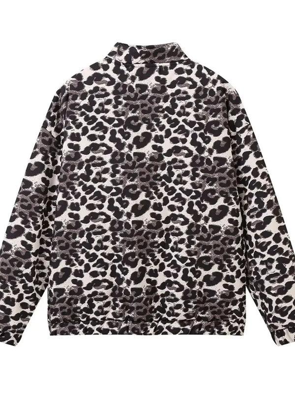 Pin Up Girl Monochrome Meow Leopard Puff Bomber | Lodge