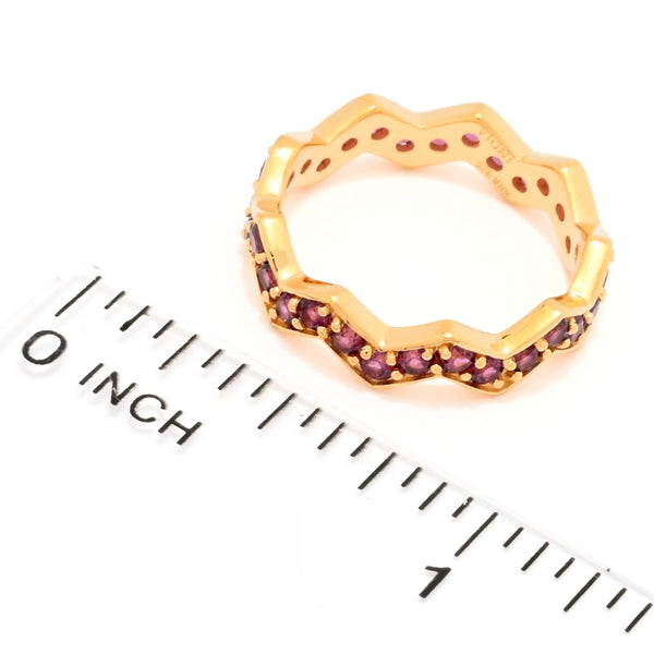 Pin Up Girl MUSE 18K Gold Plated Polished Choice Of Gemstone Chevron Stack Band Ring