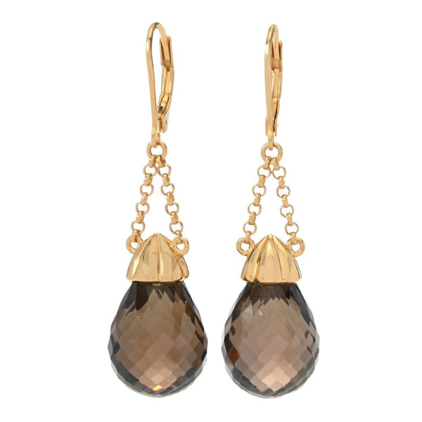 pin up girl MUSE Choice of 18x13mm Faceted Briolette Gemstone Chain Drop Earrings