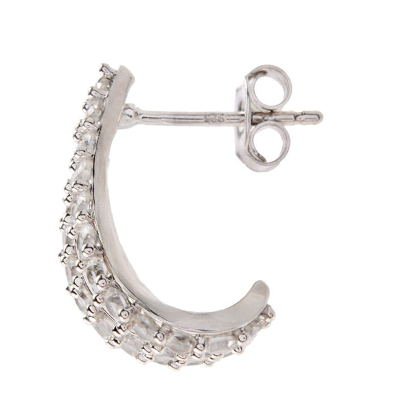 Pin Up Girl MUSE Sterling Silver 6.12ctw White Zircon Multi Row Ear Cuff Earrings