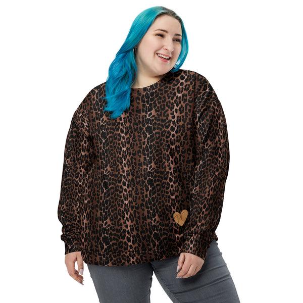 Pin Up Girl OG Leopard Long-Sleeved Crewneck Sweatshirt | Pinup Couture Relaxed