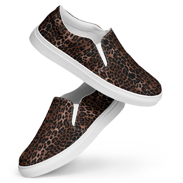pin up girl OG Leopard Print Women’s Slip-on Canvas Deck Shoes | Pinup Couture Relaxed