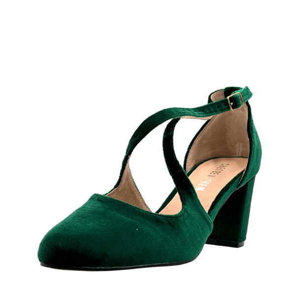 Pin Up Girl Oren Velvet Mary Jane Heels | 6 Colors | Chelsea Crew
