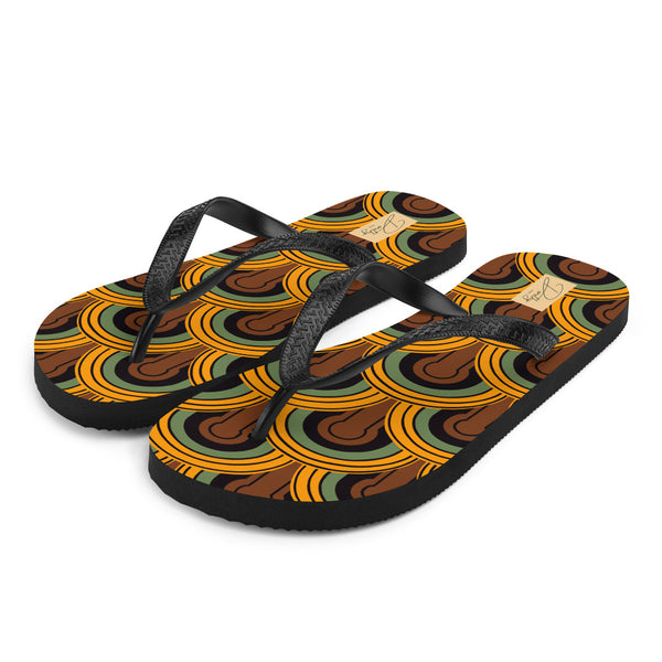 Pin Up Girl Overlook Thong Unisex Flip-Flops Sandals In 70s Room 237 Print | Dorothy Shoes