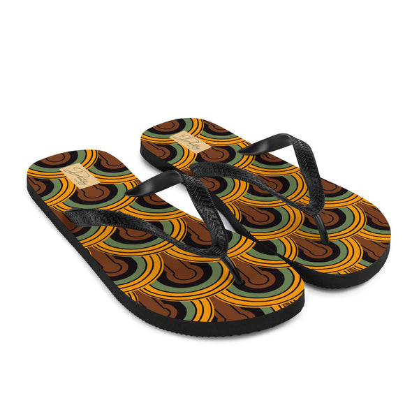 Pin Up Girl Overlook Thong Unisex Flip-Flops Sandals In 70s Room 237 Print | Dorothy Shoes