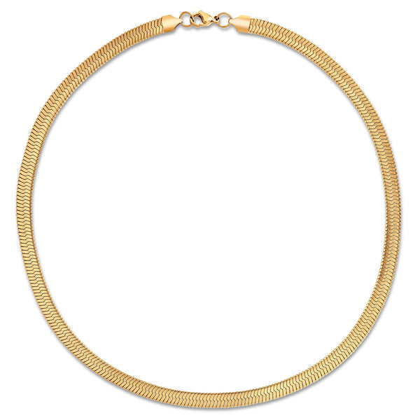 pin up girl Paola Herringbone Chain Necklace | Gold and Silver