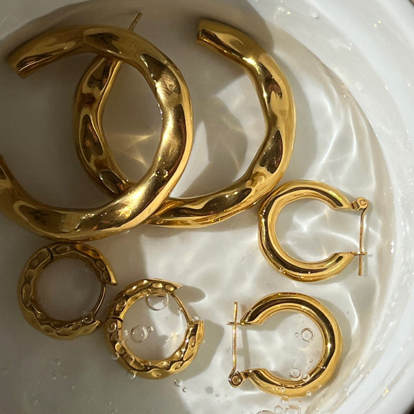 Pin Up Girl Astrid Hammered Hoop Earring