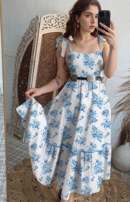 Pin Up Girl Bluebell Tie-Shoulder Midi Dress